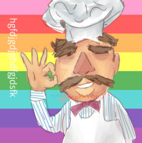 swedish chef w/ pride flag